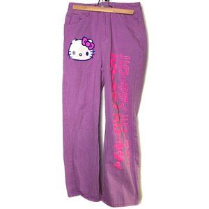 SHEIN X HELLO KITTY Purple Jeans Size M Japanese Sanrio Pants